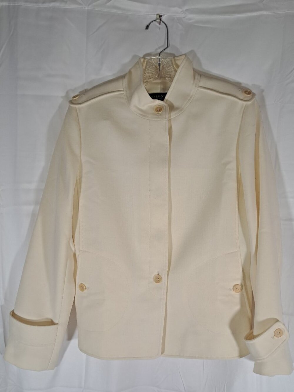 Modern/Vintage Classic Talbots Short Wool Jacket, Size 12 - Cream
